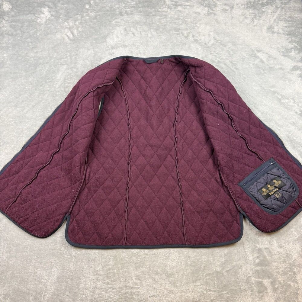 Barbour Betty Vest Womens Size 10 Blue Quilted Fleece Liner Pockets Full Zip - Picture 6 of 9